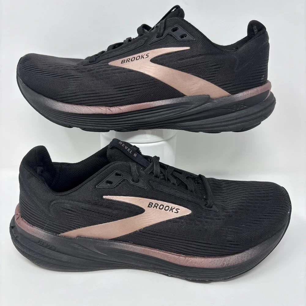 Brooks Revel 8 Women's Size 9 Black Rose Gold Athletic Running Shoes 1204561B043